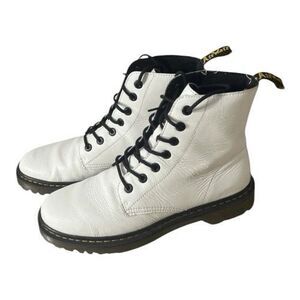 Dr. Martens Women Size 11 Luana White Black Boots Lace Up Combat Round Toe AW004